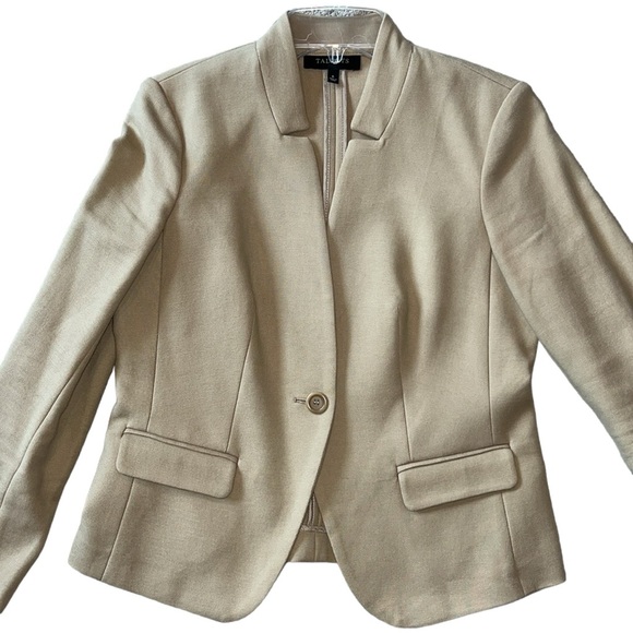 Talbots Camel Knit One Button Closure Blazer Size 6 - Picture 5 of 9